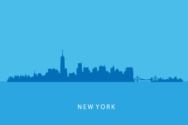 ニューヨークのシルエット 街 建物系イラスト専門サイト Town Illust