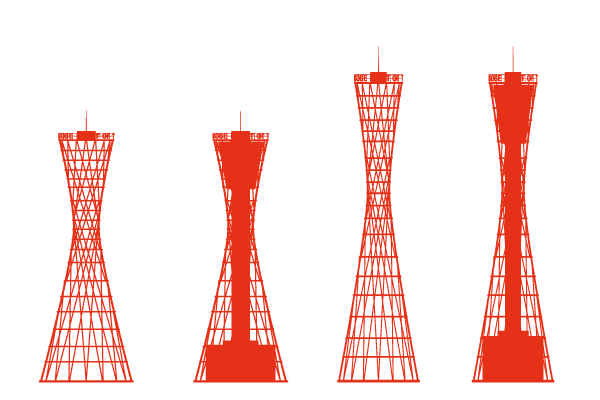 神戸ポートタワーのシルエット 街 建物系イラスト専門サイト Town Illust