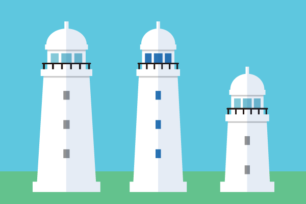 白い灯台のフラットなイラスト 街 建物系イラスト専門サイト Town Illust