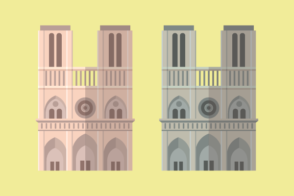 ノートルダム大聖堂のフラット素材 街 建物系イラスト専門サイト Town Illust
