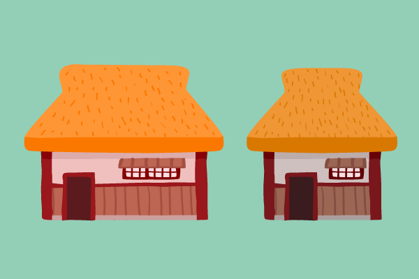 藁ぶき屋根の家 街 建物系イラスト専門サイト Town Illust
