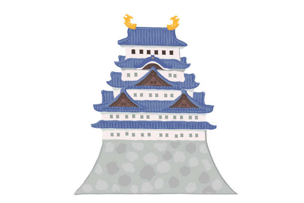 名古屋城の手書きイラスト