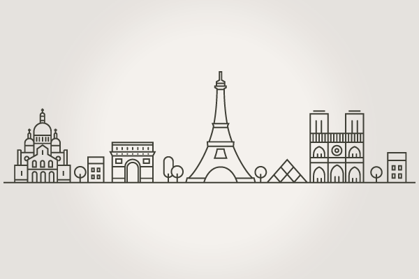 パリの街並み線画ver