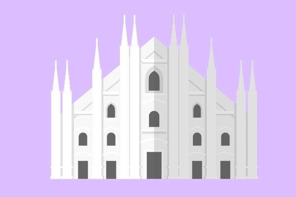 ミラノ大聖堂の無料イラスト